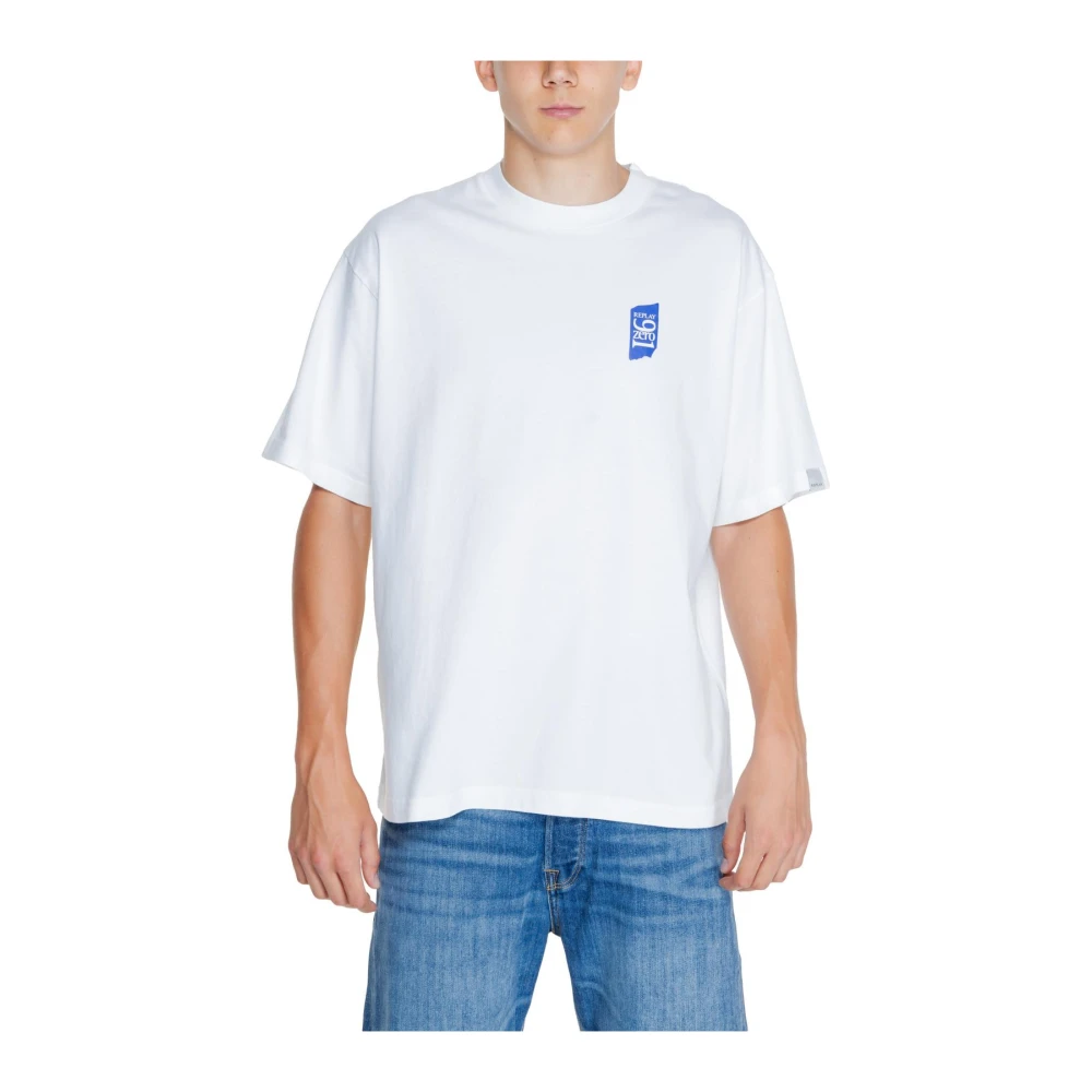 Replay Men's White 6Zero1 Short Sleeve Crew Neck Tee - T-Shirts - L- Tops