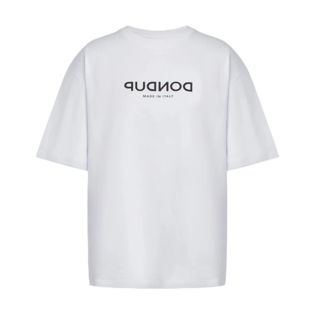 Dondup Vrouw Wit Tops Dames, S, Katoen, T-Shirt Met Ronde Hals