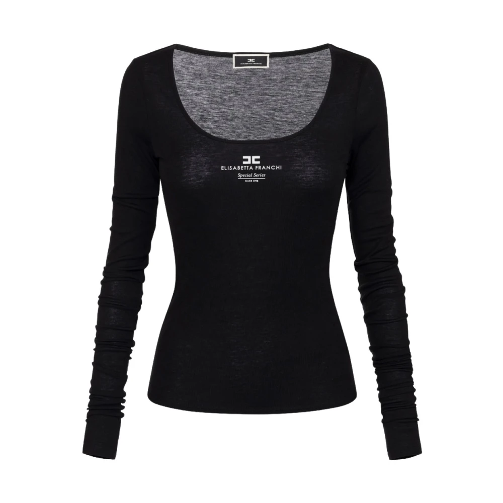 Elisabetta Franchi Zwarte Truien voor Vrouwen Black Dames