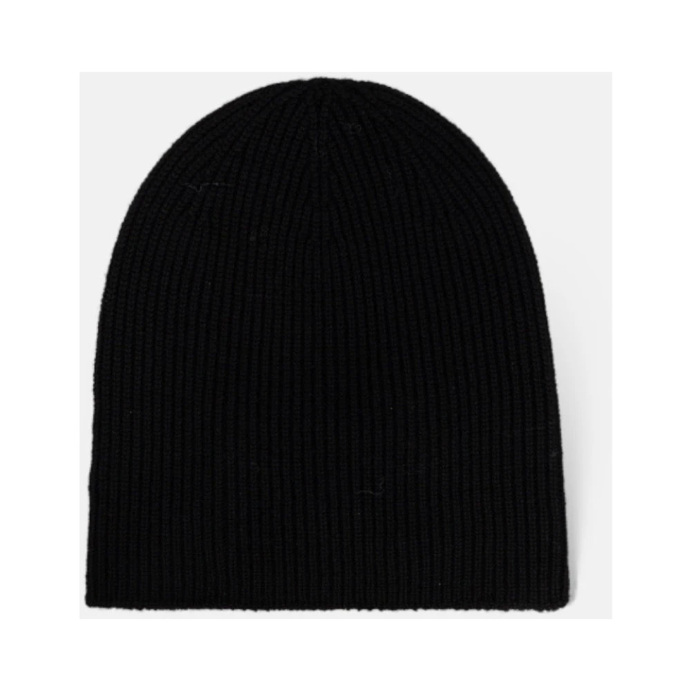 Dsquared2 Zwarte Katoenen Beanie Tag Patch Black Heren