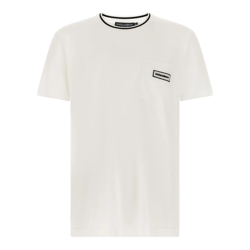 Dolce & Gabbana Camiseta De Punto De Algodón Tops Hombre Blanco 3XL