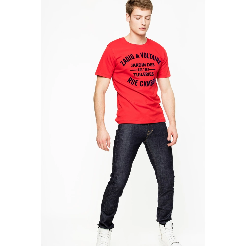 Zadig & Voltaire Tommy Blason Heren T-Shirt Red Heren