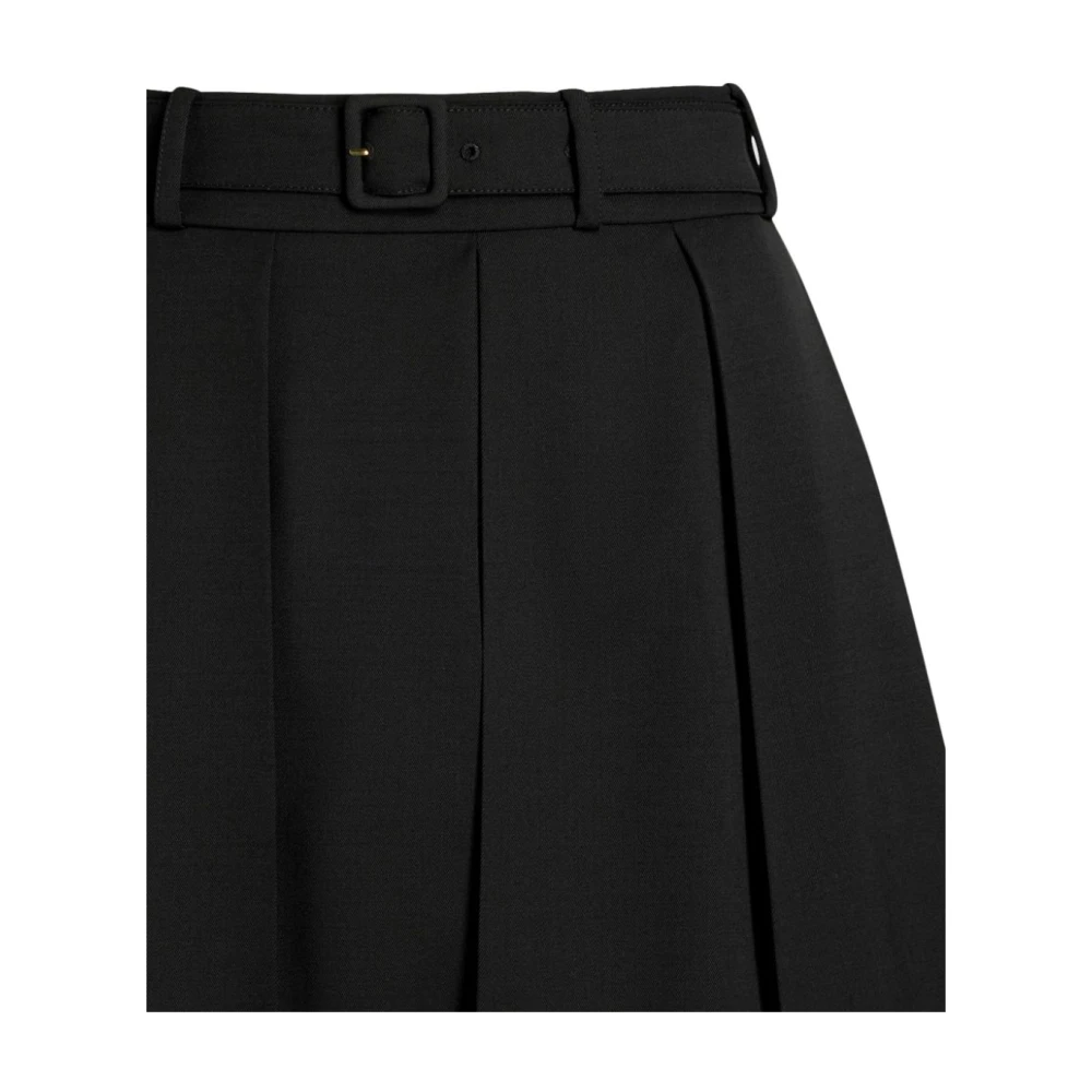 Patou Zwarte Wollen Geplooide Rok Black Dames