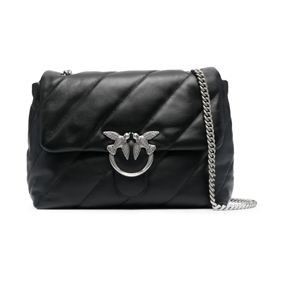Pinko Black Shoulder Bags, Female, One Size, Big Love Bag Puff Maxi Quilt