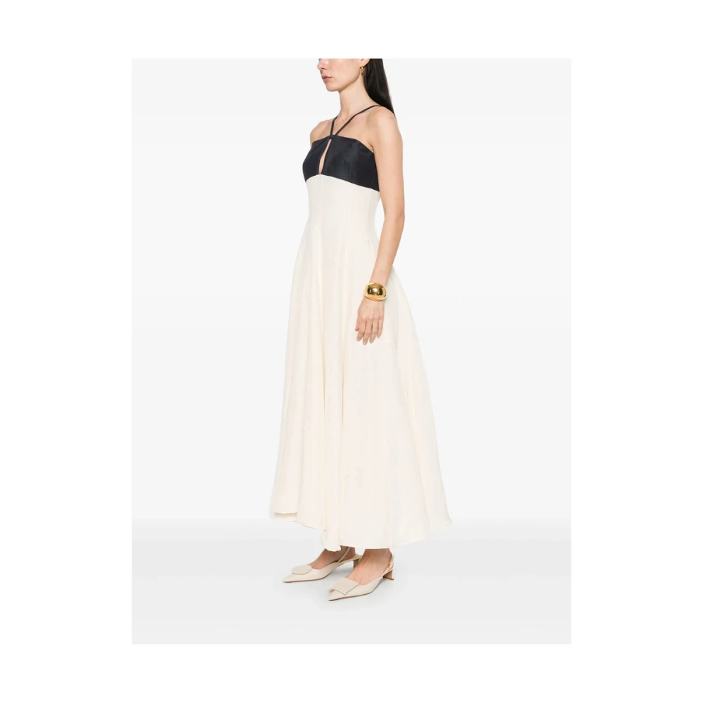 Raquel Diniz Beige Cut-Out Spaghetti Strap Jurk Beige Dames