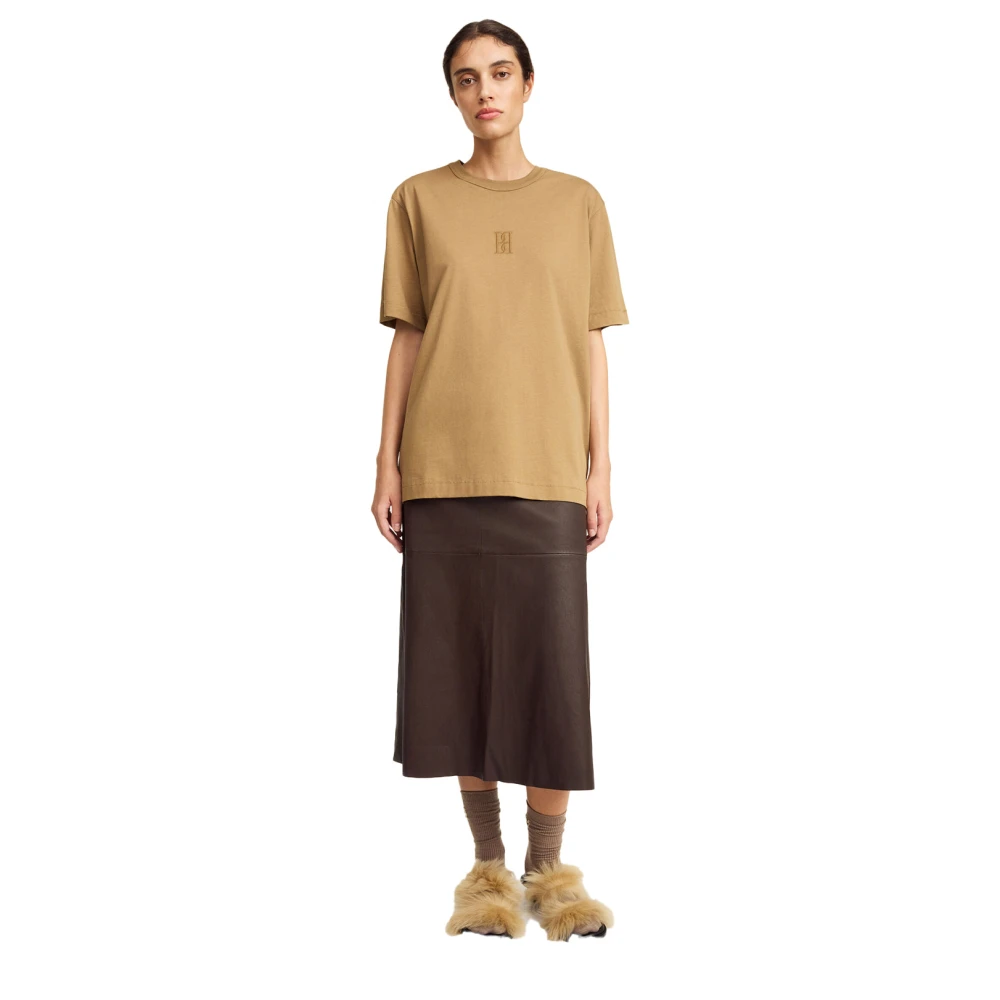 By Malene Birger Minimalistisch Katoenen T-Shirt By Herenne Birger Brown Dames