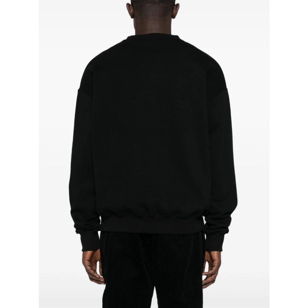Family First Logo Print Crew Neck Sweater Black Heren