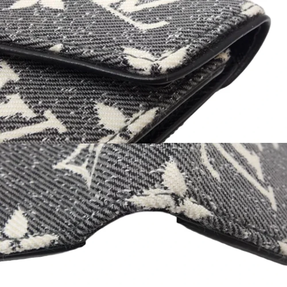 Louis Vuitton Vintage Pre-owned Denim wallets Gray Dames