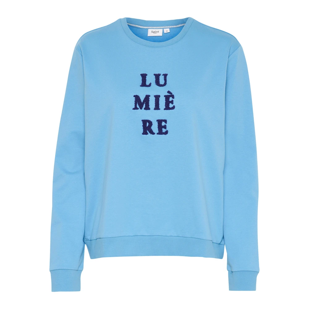 Saint Tropez Geborduurde Sweatshirt All Aboard Blue Dames