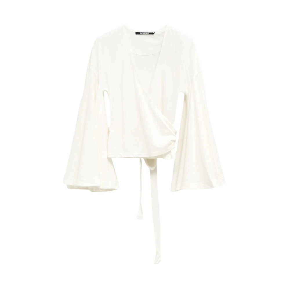 Jacquemus White Wrap Top - Female - Kimonos - S - Blouses & Shirts