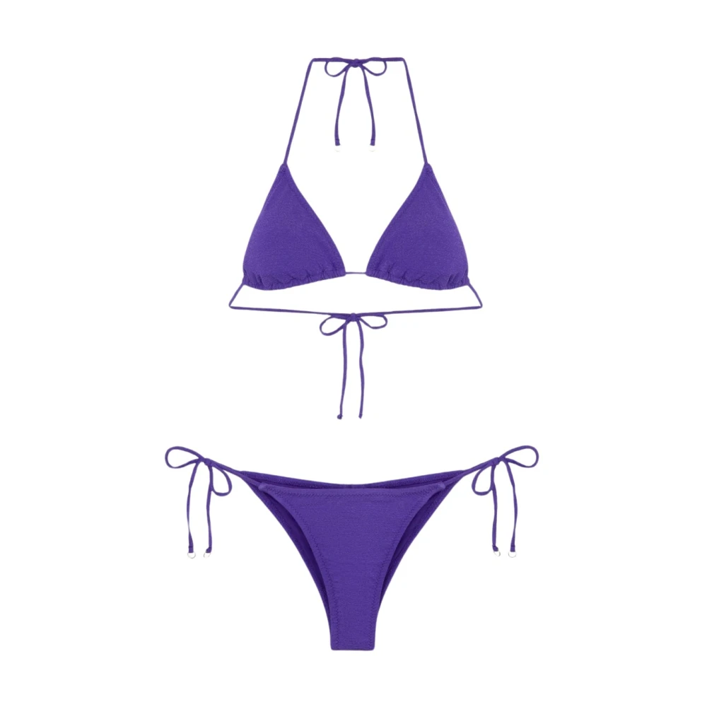 F**k Paarse driehoek bikini met verstelbare Braziliaanse onderkant Purple Dames