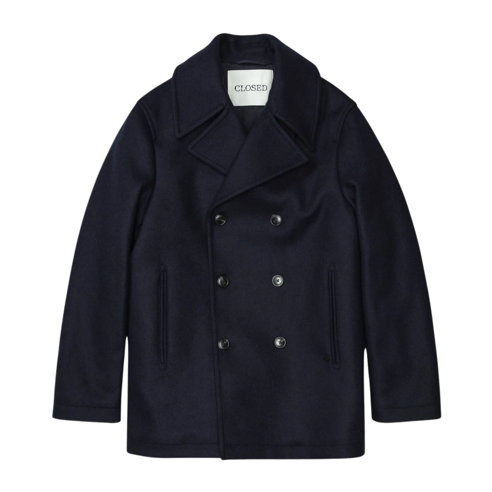 Closed Gerecyclede wollen pea coat met regular fit Blue Heren