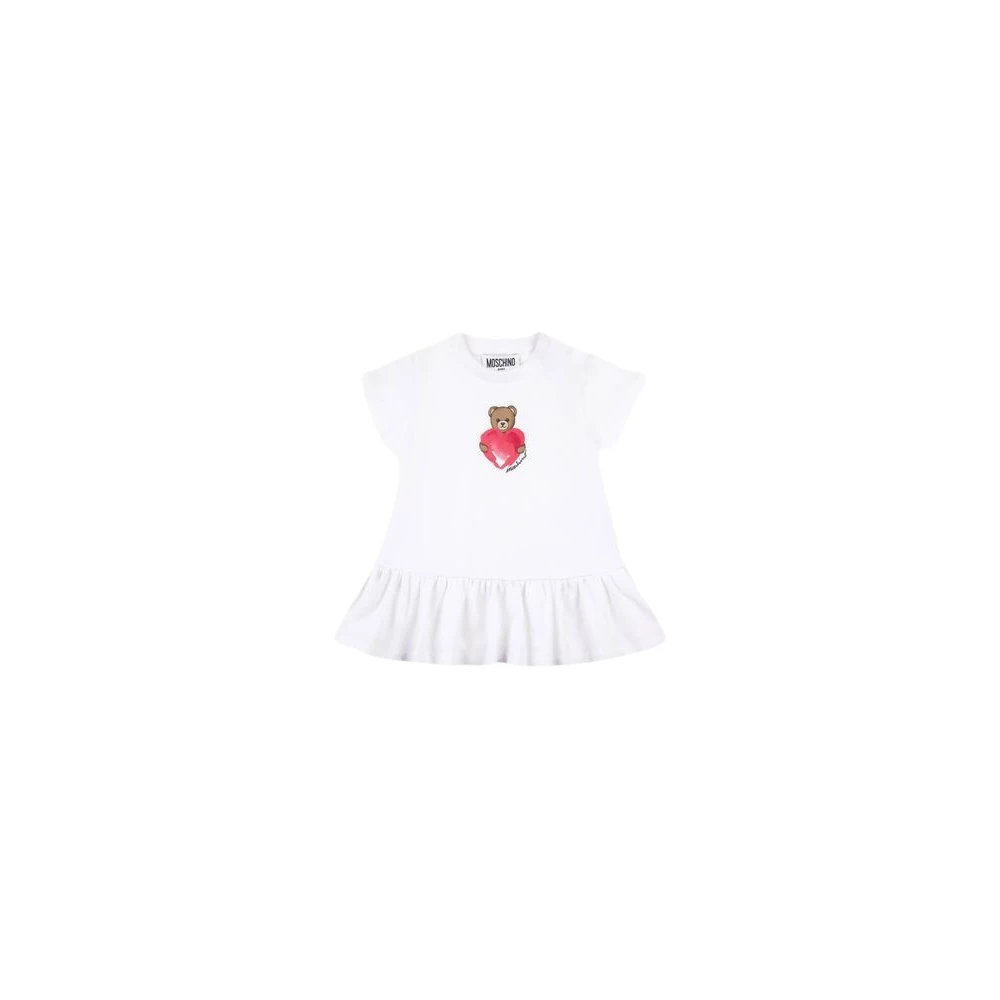 Moschino White Dresses, Female, 12 M, Teddy Bear Cotton Jersey Dress