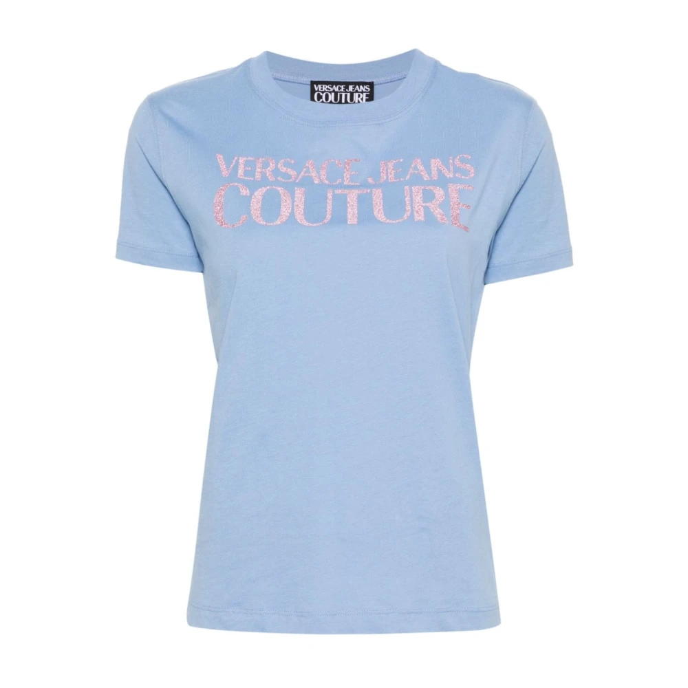 Versace Jeans Couture Heldere Blauwe Logoshirt Blue Dames