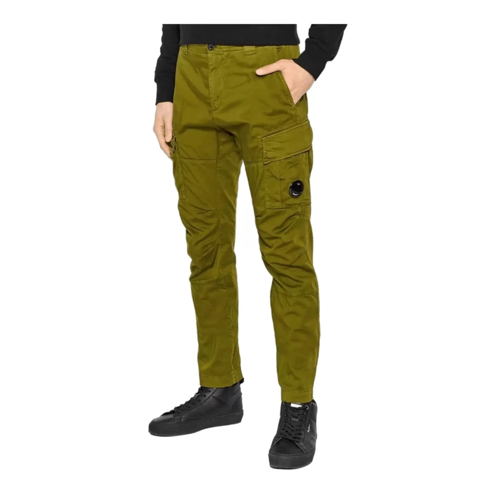 C.P. Company Groene Lens Cargo Broek Stretch Satijn Green Heren
