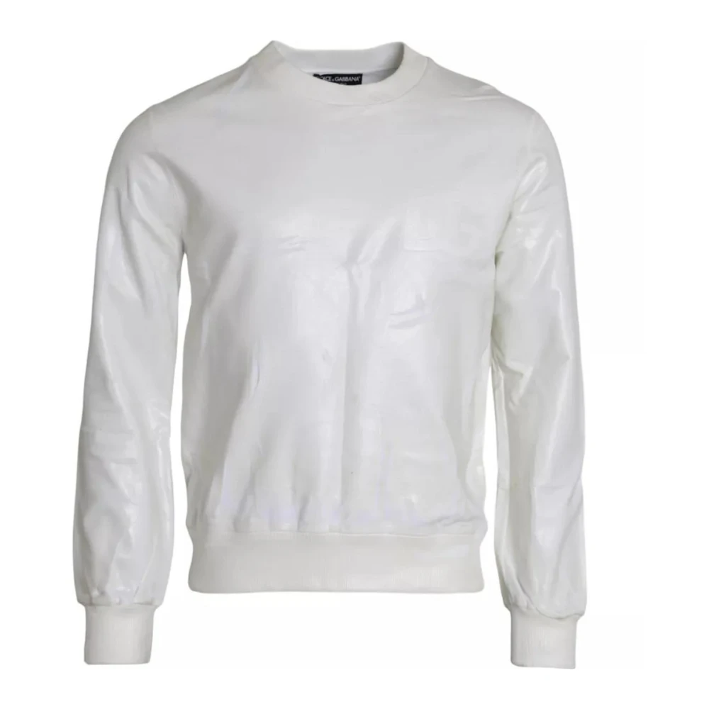 Dolce & Gabbana Witte Katoenen Logo Sweatshirt White Heren