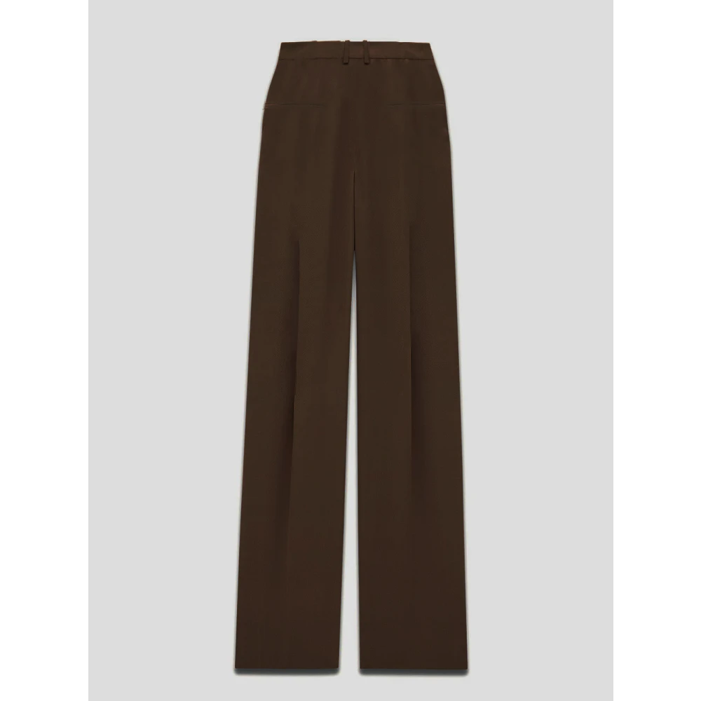 Saint Laurent Zijden Crepe Broek Brown Dames