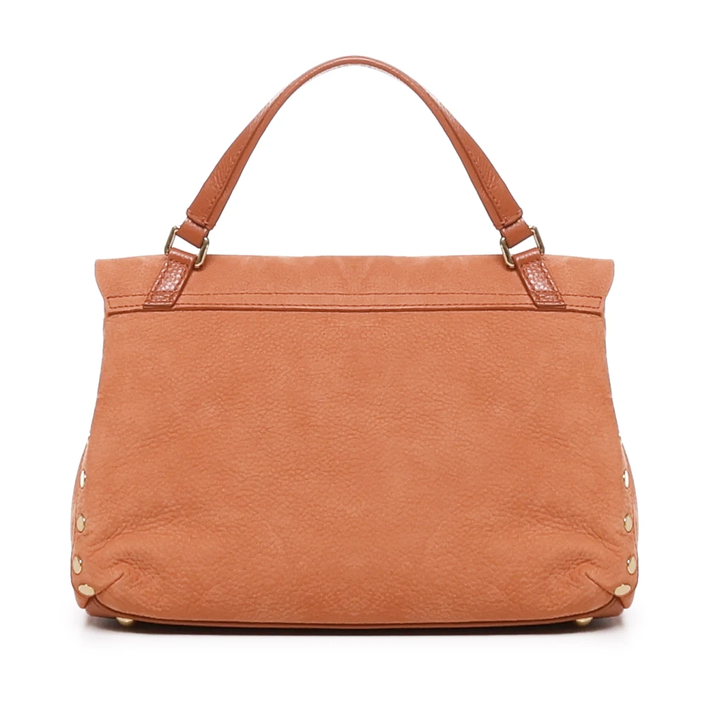 Zanellato Oranje Leren Schoudertas Twist Lock Orange Dames