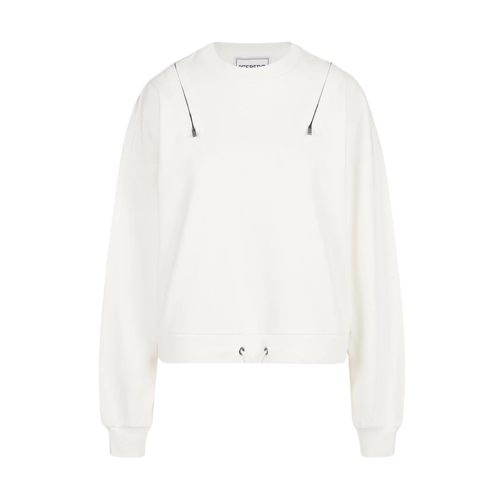 Iceberg Sweatshirt met ronde hals en decoratieve ritsen Beige Dames