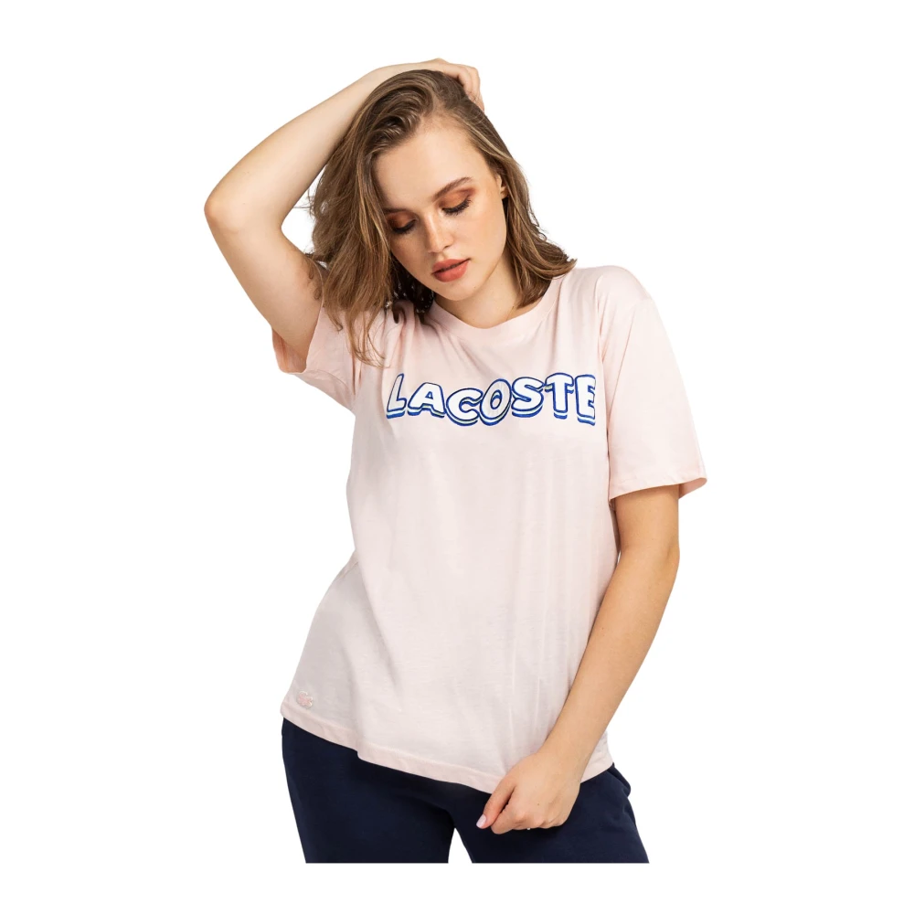Lacoste Dames T-shirt Tf0202-02P Roze Pink Dames