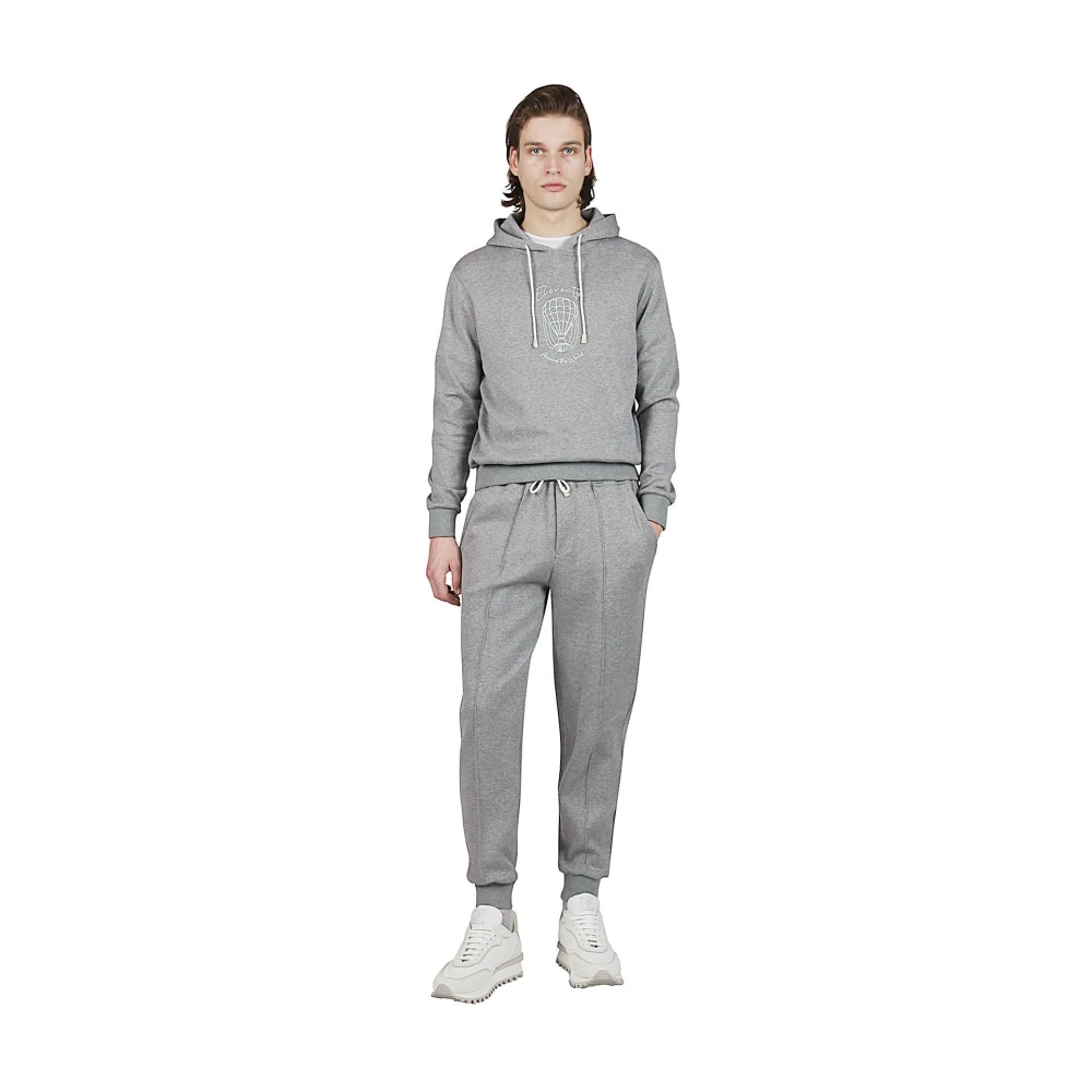 Eleventy Giza Cotton Jogger Broek Gray Heren