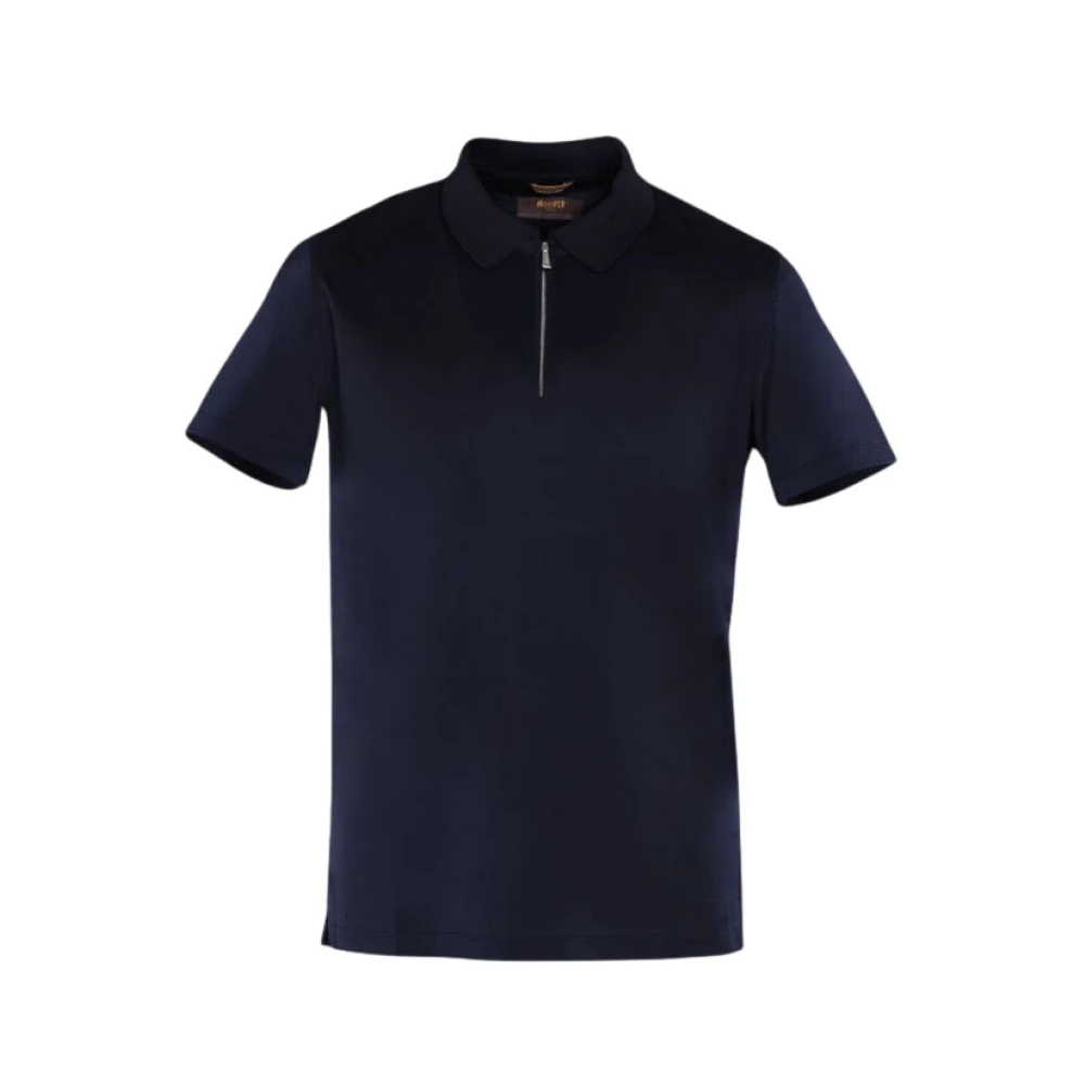 Moorer Men's Blue Polo Shirts, M, Half-Sleeve Polo