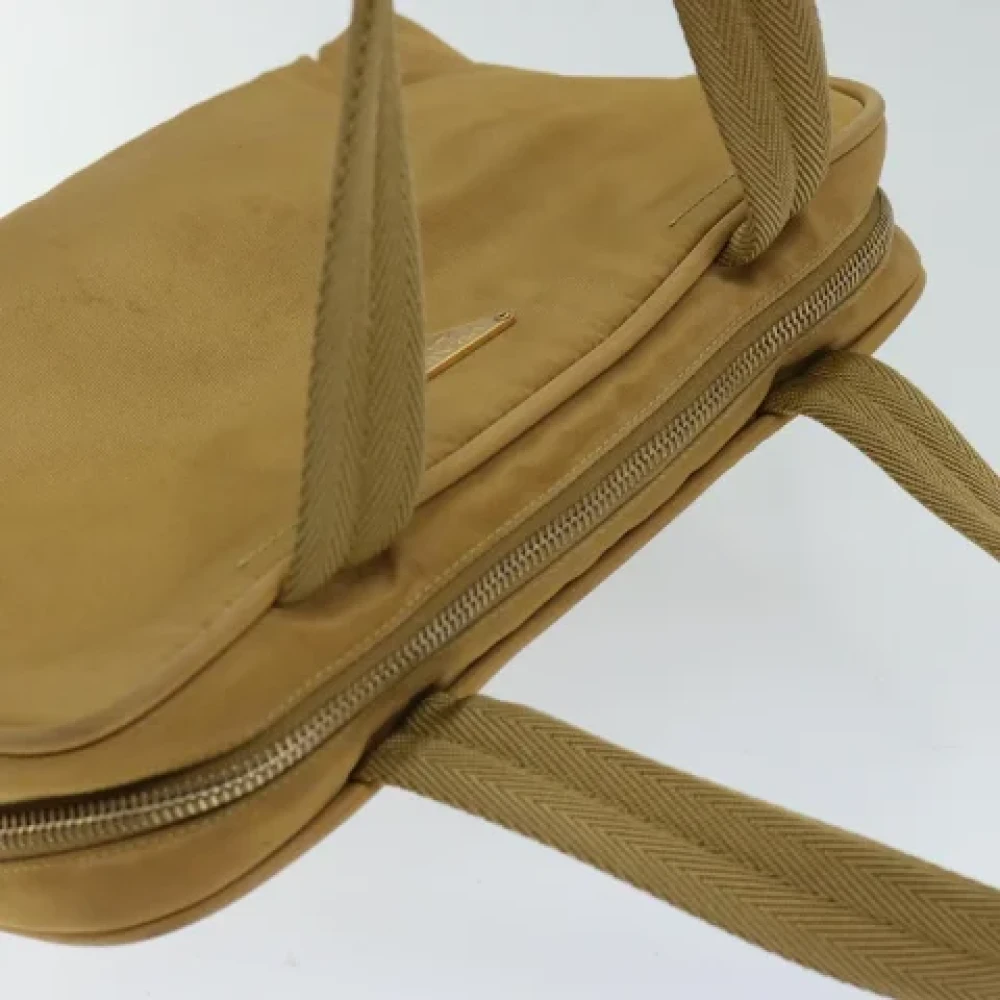Prada Vintage Pre-owned Canvas prada-bags Beige Dames