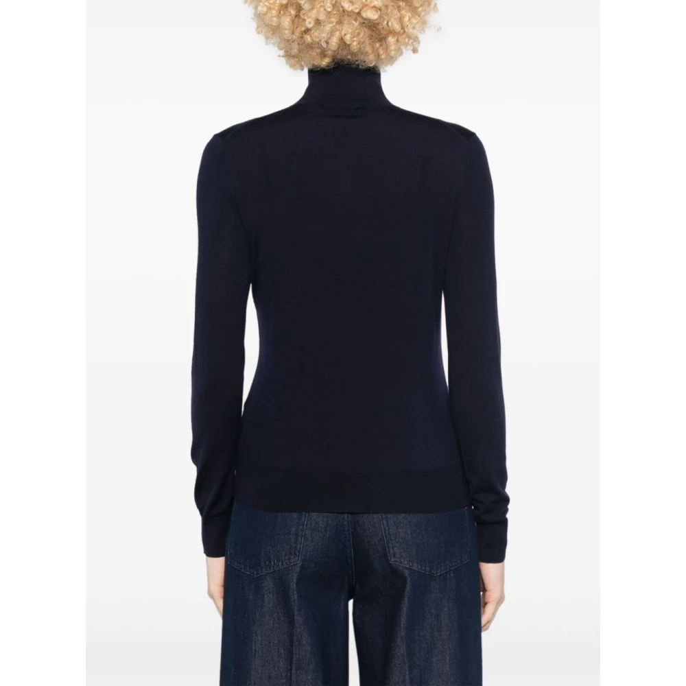 Theory Regal Wool Turtleneck Sweater Blue Dames