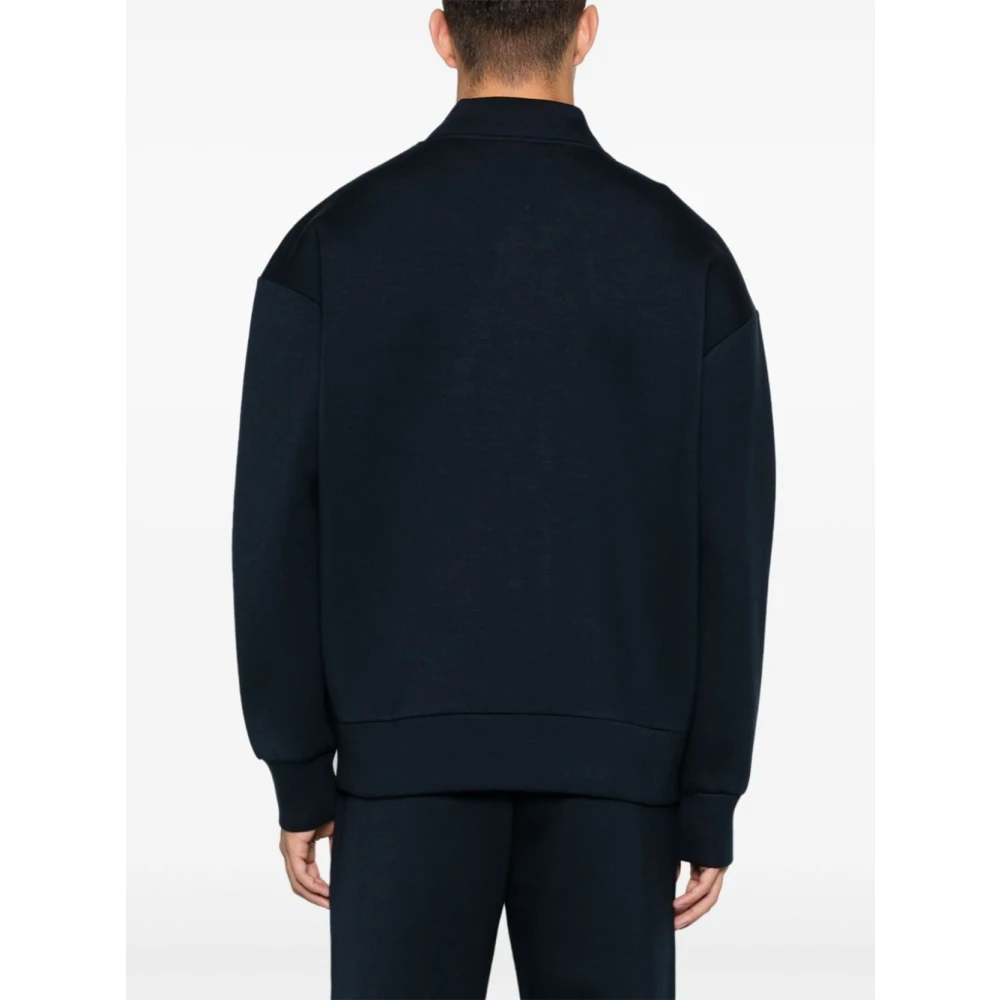 Lardini Navy Blue Baseball Kraag Jas Blue Heren
