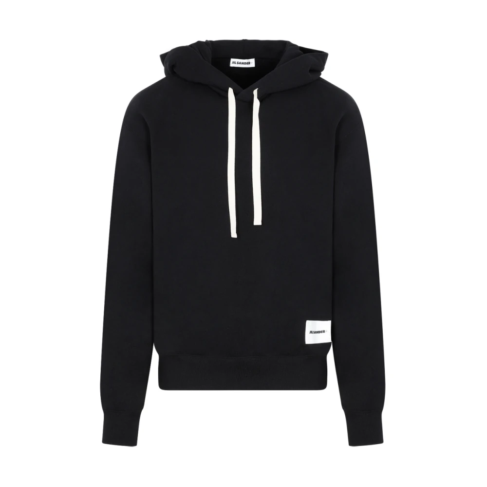 Jil Sander Zwarte Katoenen Hoodie Sweatshirt Black Heren