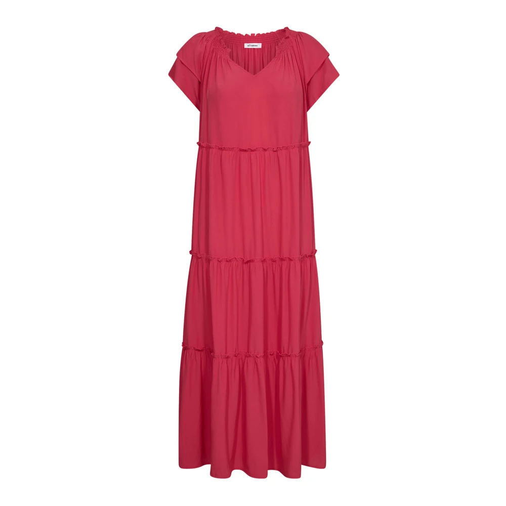 Co'Couture Zonsopgang Jurk met Vrouwelijke Ruchedetails Red Dames