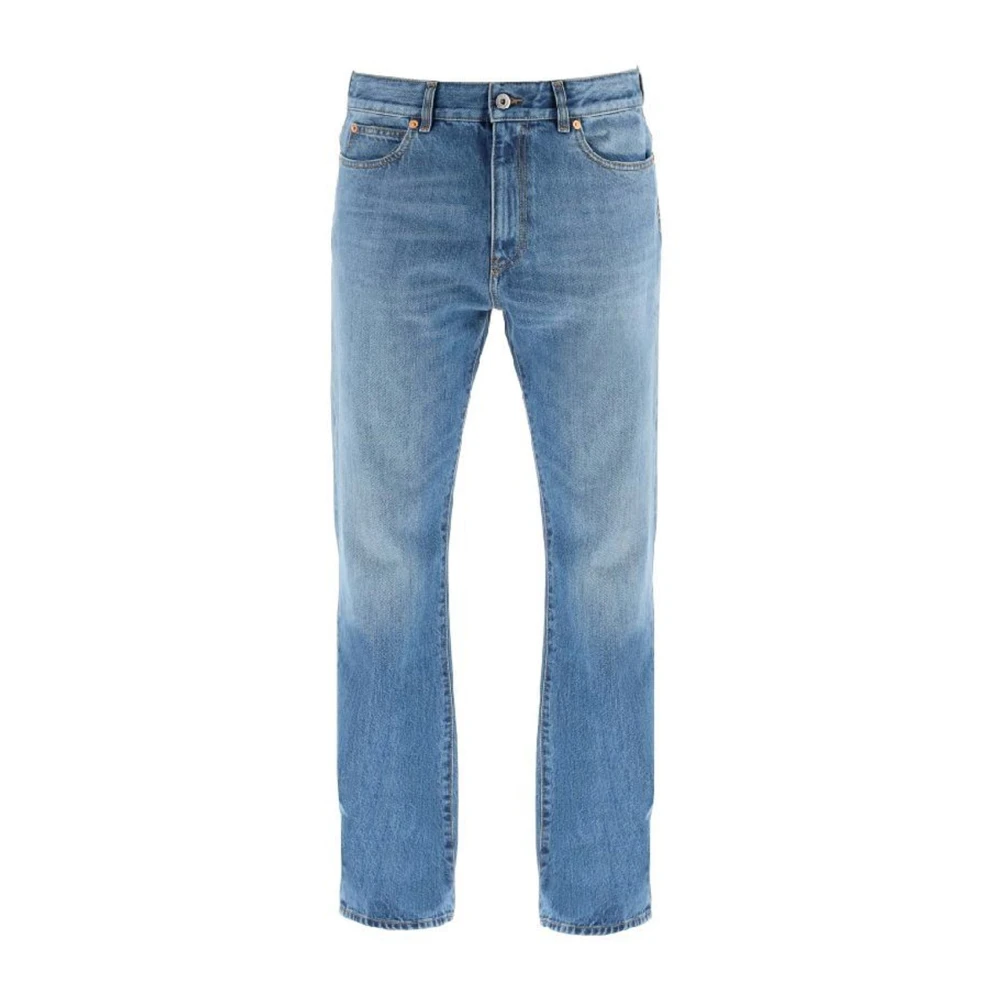Valentino Katoenen Denim Jeans met Riemlussen Blue Heren