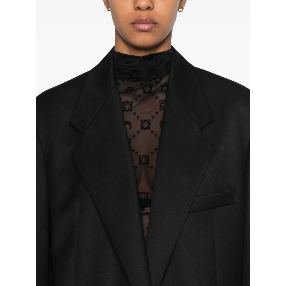LOW Classic Wollen blazer met knoopsluiting Black Dames