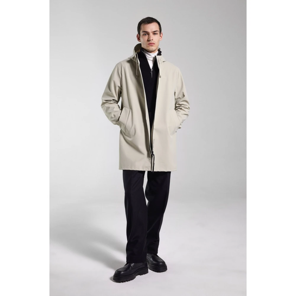 Stutterheim Lichtgewicht Waterdichte Rits Regenjas Beige Heren
