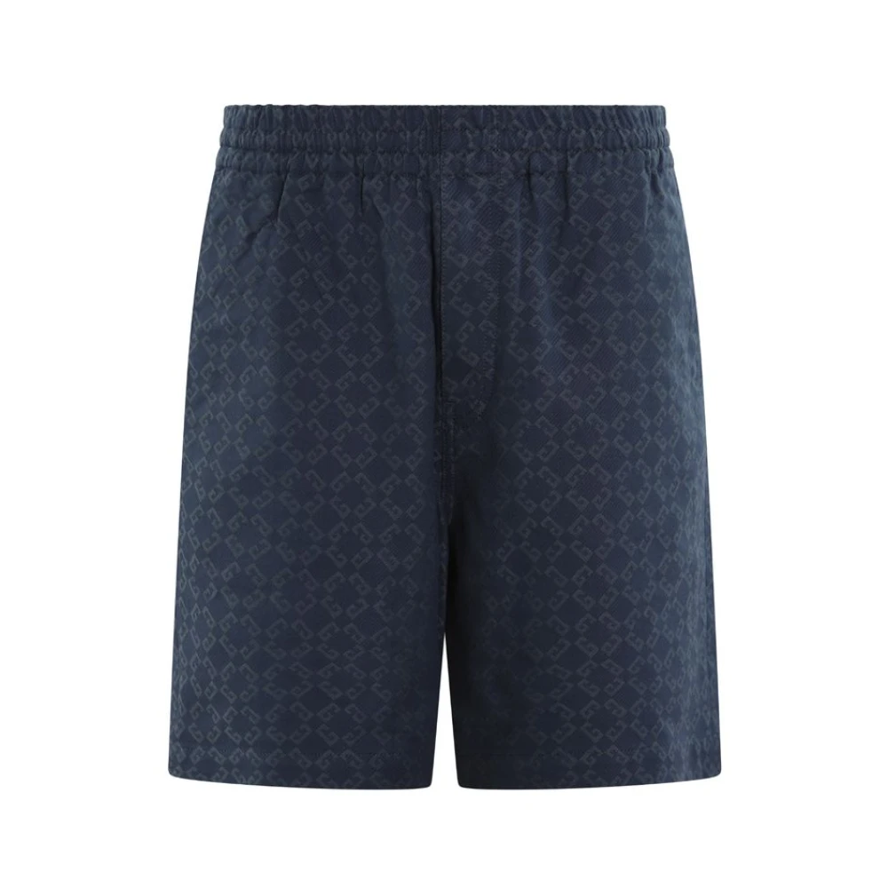 Givenchy Men's Blue Monogram Logo Shorts