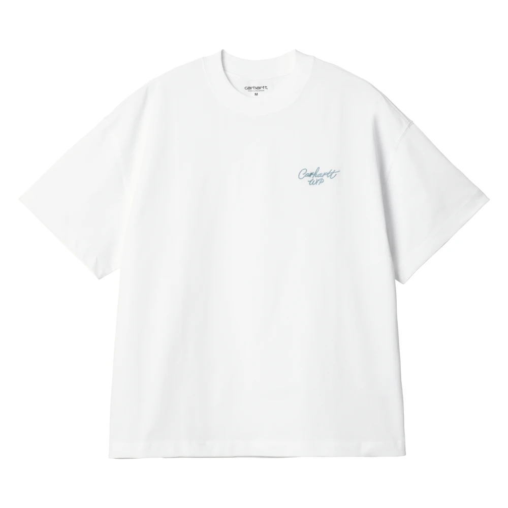 Carhartt WIP Signature Script Logo Katoenen T-shirt White Heren