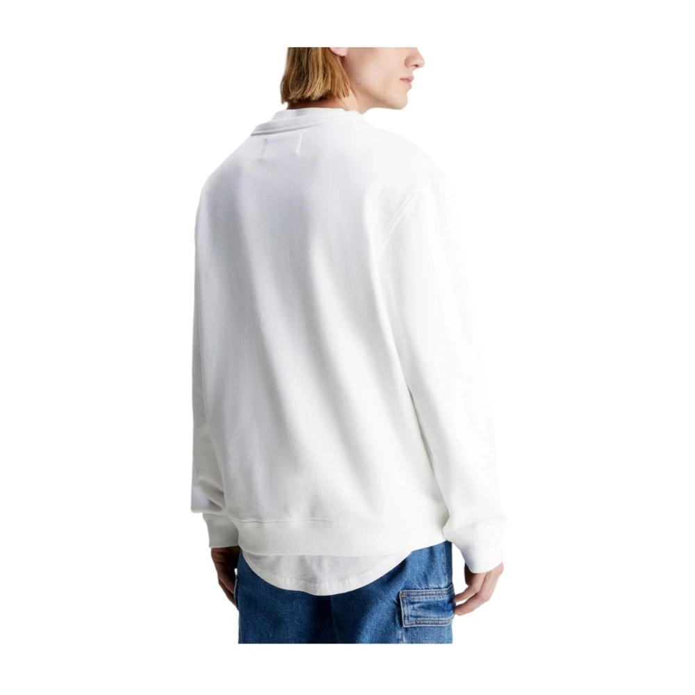 Calvin Klein Monogram Echo Sweatshirt White Heren