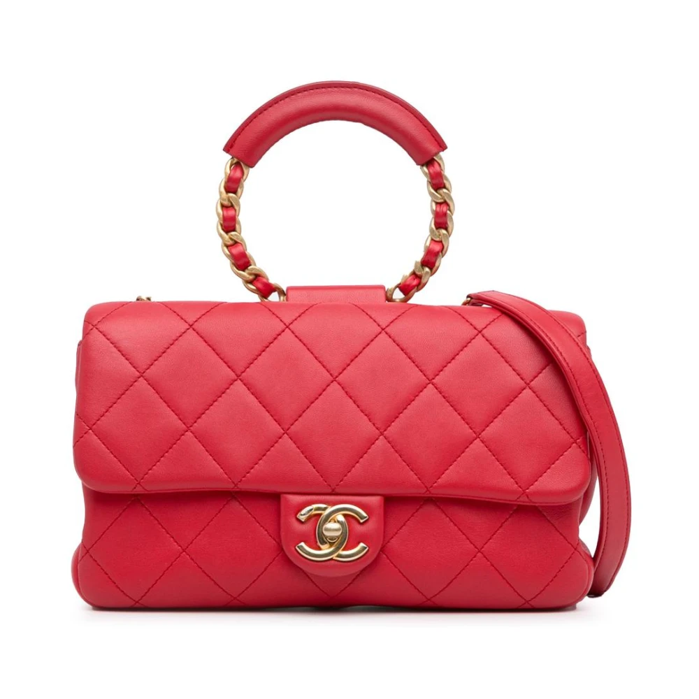 Chanel Vintage Women's Red Pre-Owned Chanel 19 Flap Bag In Caviar Leather