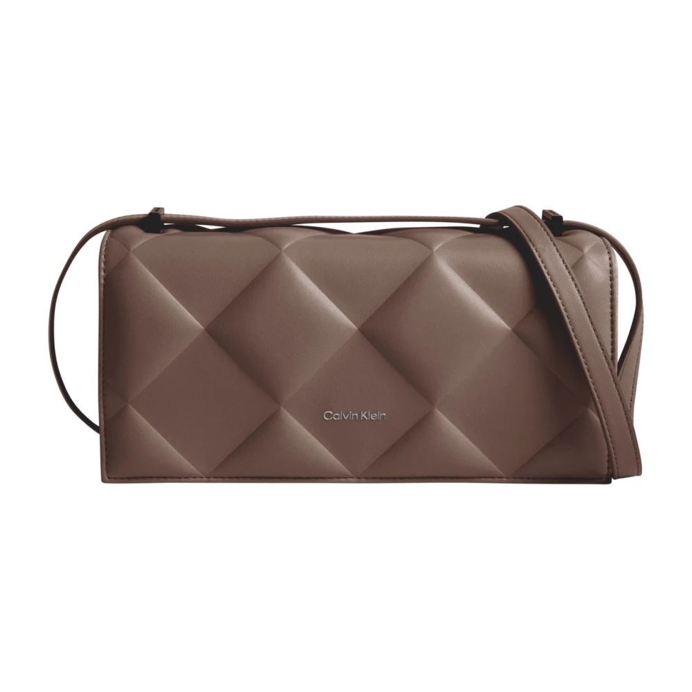Calvin Klein Diamant Quilt Schoudertas Bruin Brown Dames