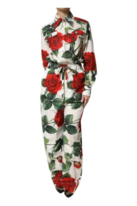 Floral Print Cotton Jumpsuit Dress