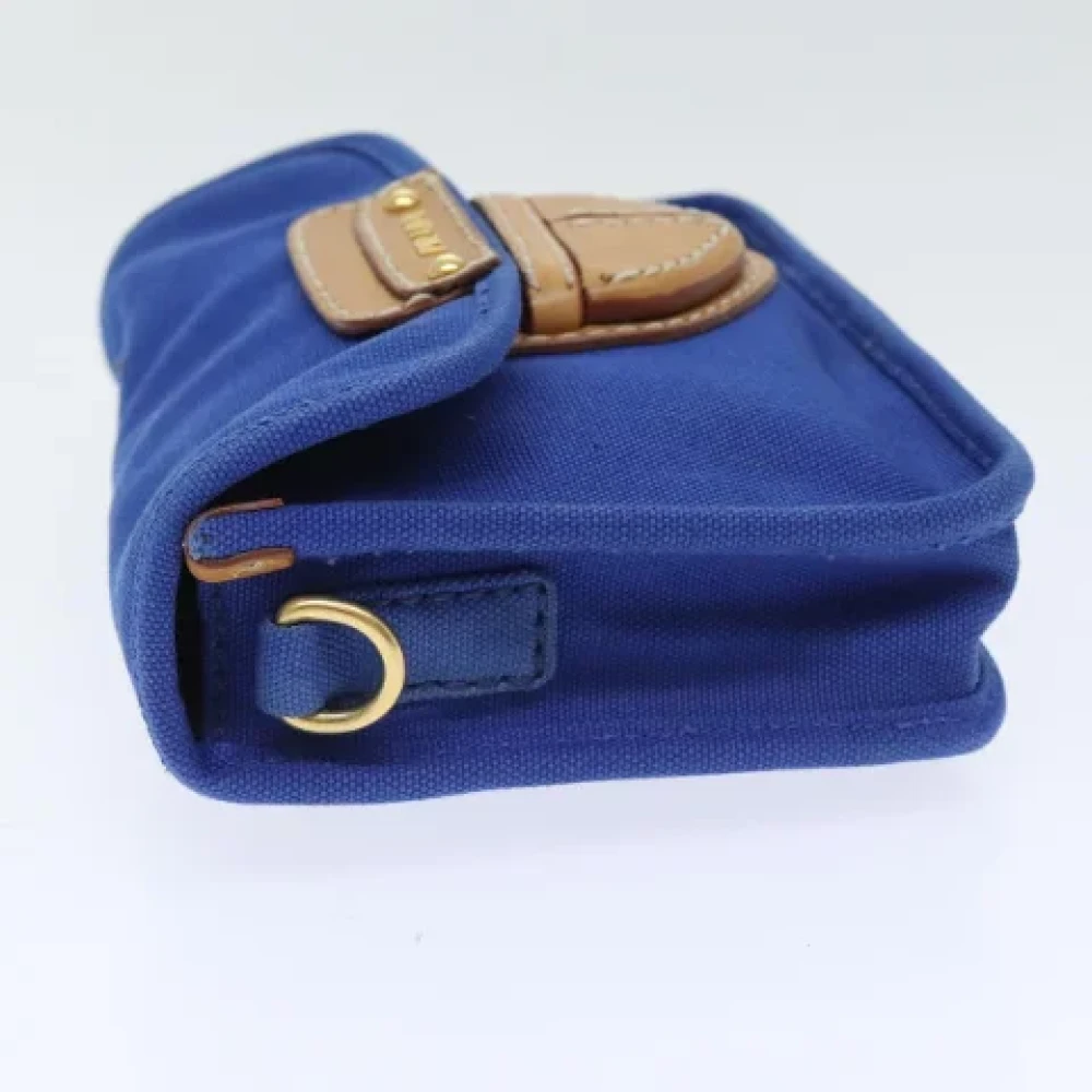 Prada Vintage Pre-owned Canvas prada-bags Blue Dames