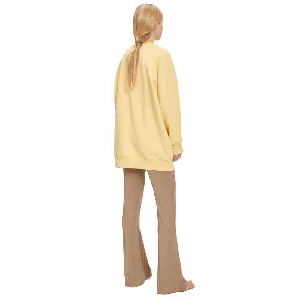 Samsøe Oversized sweater met ronde hals Yellow Dames