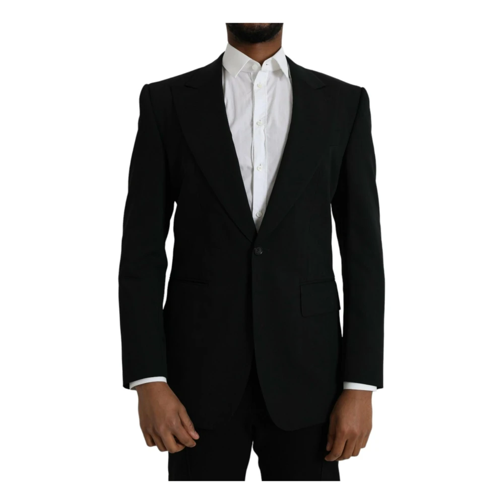 Dolce & Gabbana Svart Ull Peak Coat Blazer