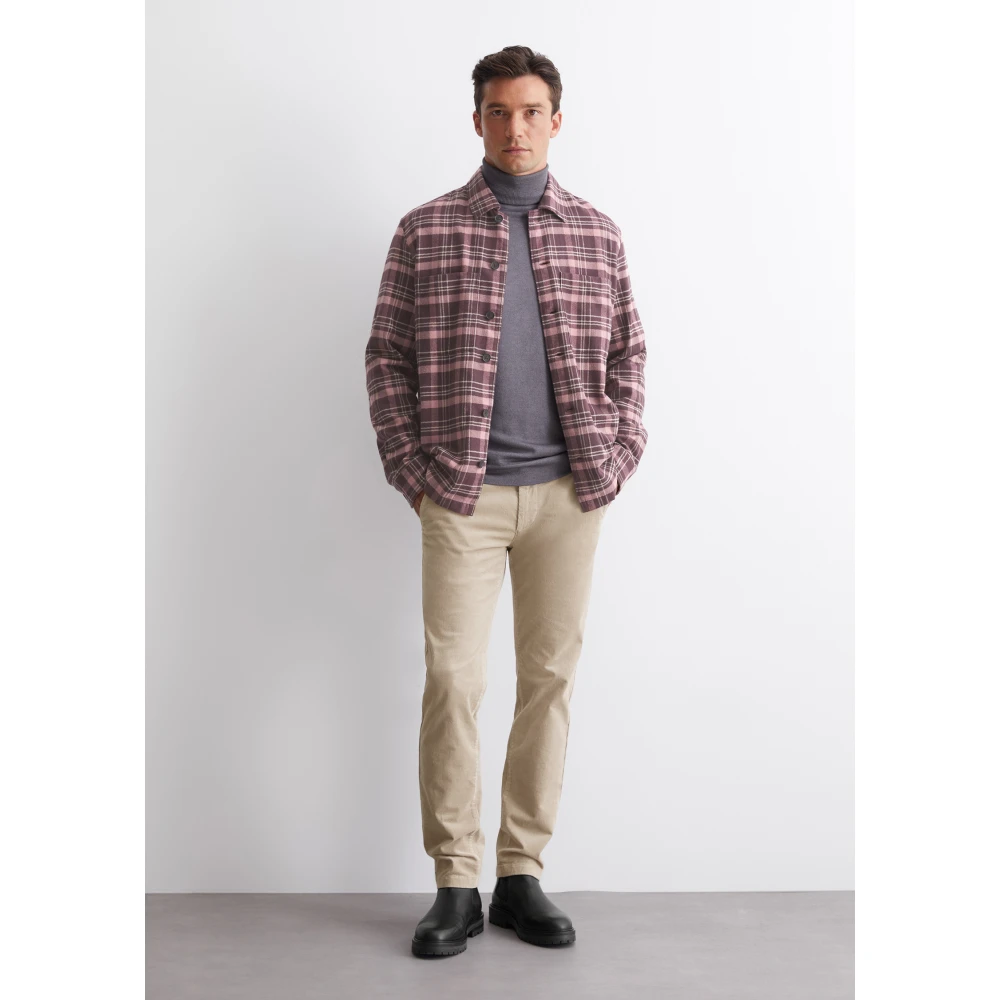 Marc O'Polo Flanellen overshirt Purple Heren