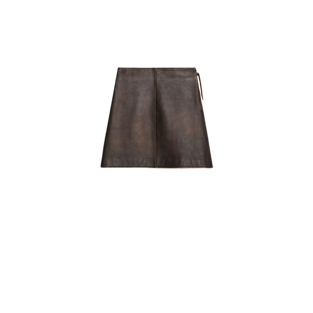 Max Mara Weekend Leren minirok Brown Dames