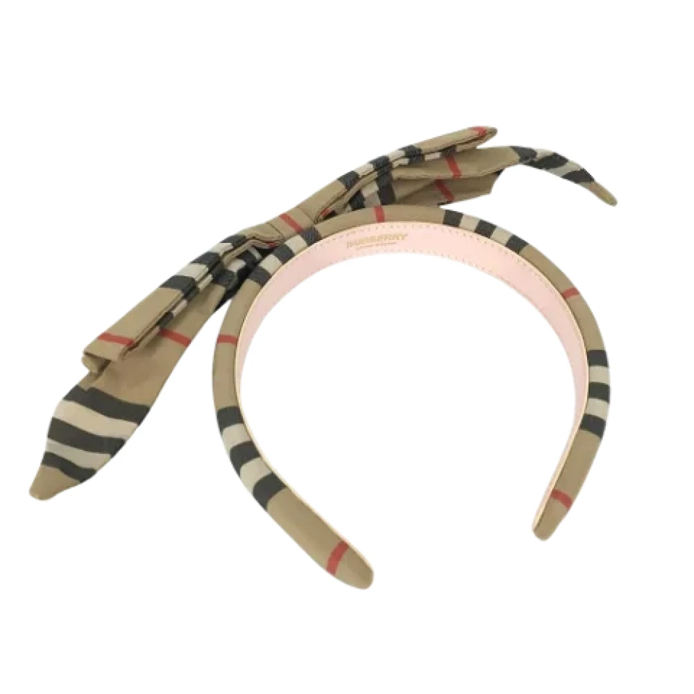 Burberry Vintage Pre-owned Canvas hair-accessories Beige Dames
