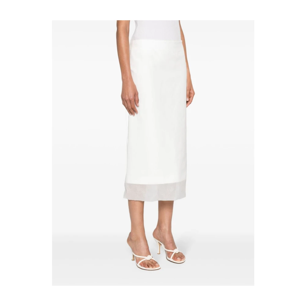 SPORTMAX Wit Zijdeblend Potloodrok White Dames
