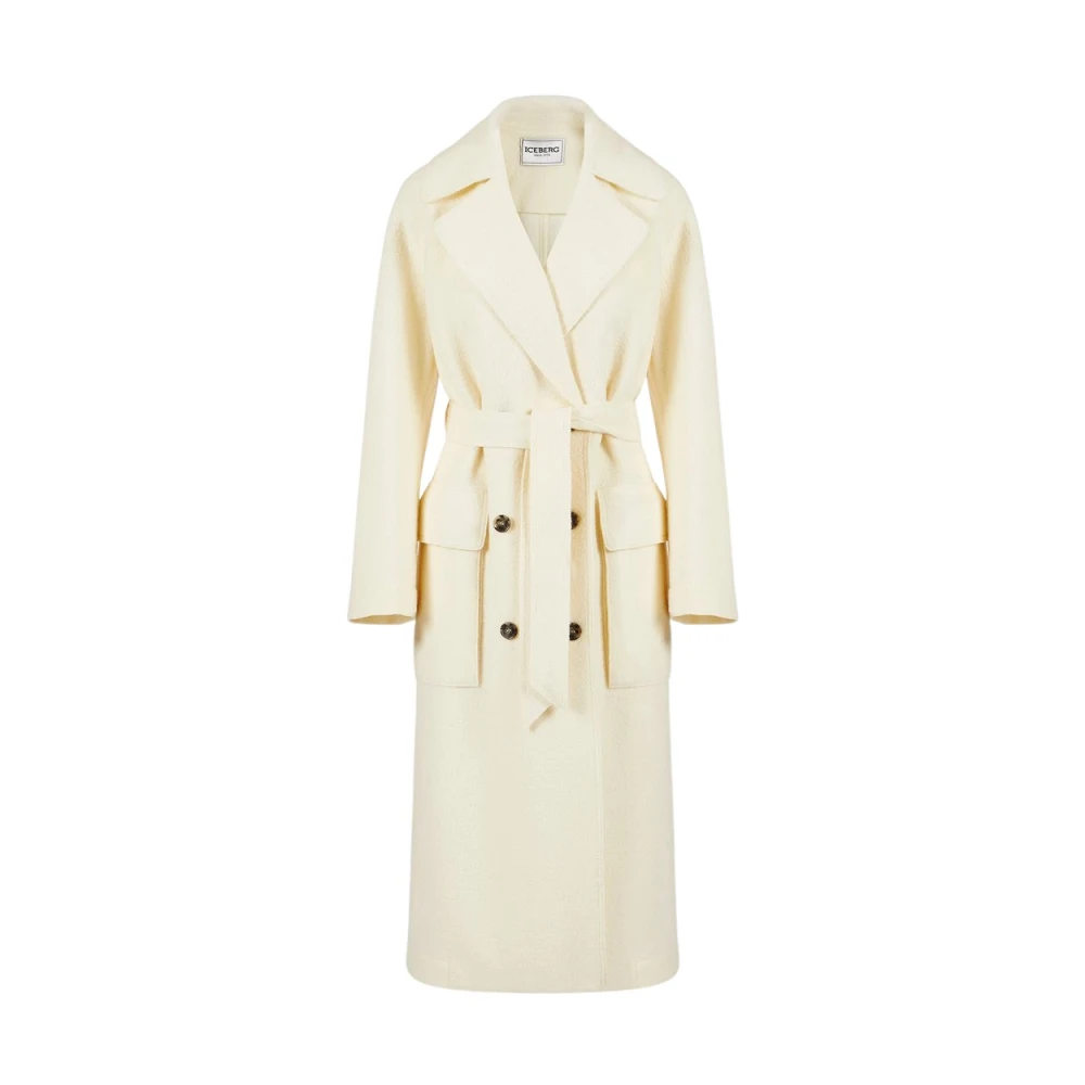 Iceberg Double-breasted jas van bouclé stof Beige Dames
