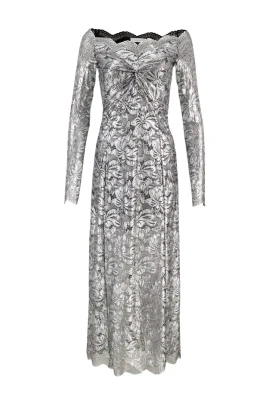 Foil Lace Long Dress