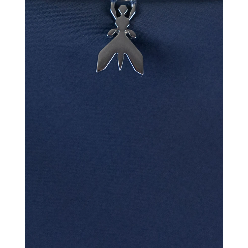 PATRIZIA PEPE Blauwe Glanzende Satijnen Midi Rok Blue Dames